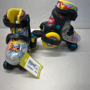 Used RollerDerby FUN ROLL Child Roller Quad Skates Black Adjustable 11835-S000196573