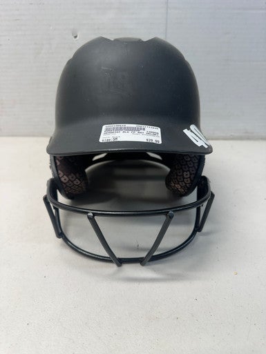 Used Demarini WTD5423BLSM Batting Helmet w/Mask Black SM 11835-S000196610
