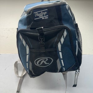 Used Rawlings PLAYER BACKPACK BB/SB Player Backpack Black And Royal Blue 11835-S000196747