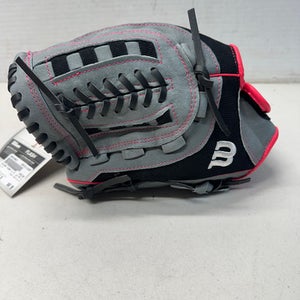 Used Wilson A04LF16115 LH Throw Fastpitch Gloves Grey And Pink 11 1/2" 11835-S000196827