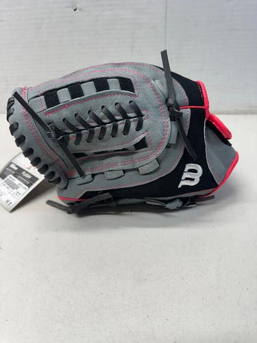 Used Wilson A04LF16115 LH Throw Fastpitch Gloves Grey And Pink 11 1/2" 11835-S000196827
