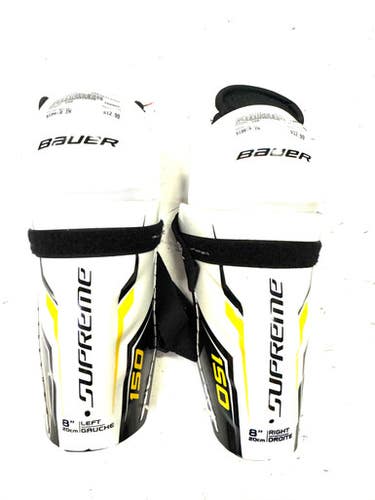 Used Bauer 150 Youth Shin Guards White 8" 11860-S000294712