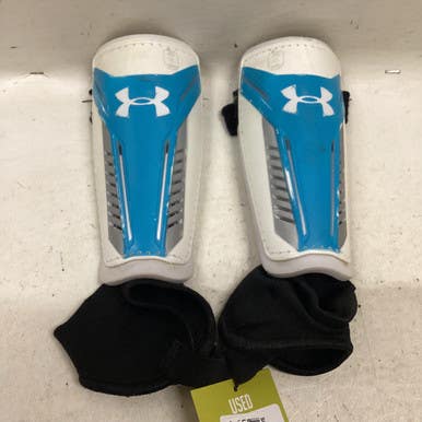 Used Under Armour Soccer Shin Guards Junior White SM Tall 11725-S000488873