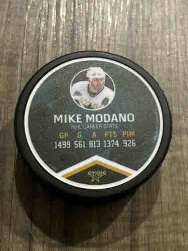 Dallas Stars Mike Modano Career Stats NHL Hockey Puck