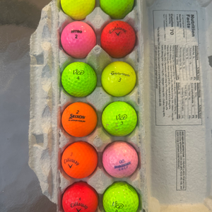 Assorted Colored Golf Balls 12 Pack (1 Dozen) (Used)