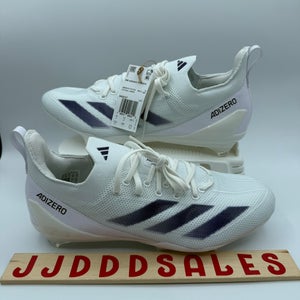 Adidas SM Adizero Electric Football Cleats White Purple IH0537 Men’s Sz 10.5  New