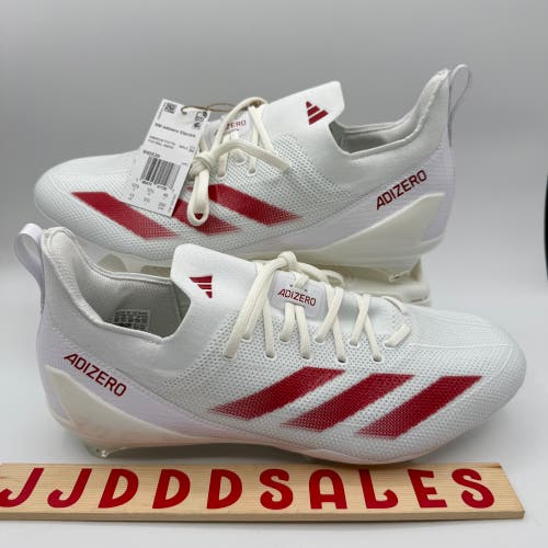 Adidas SM Adizero Electric Football Cleats White Red IH0539 Men’s Sz 13 NWT