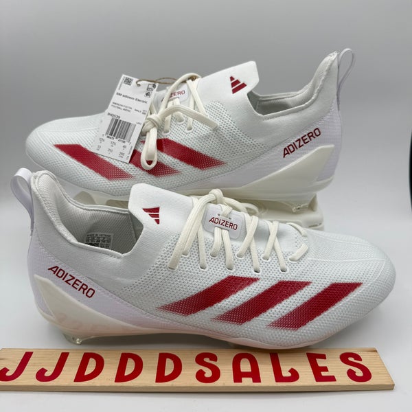 Adidas SM Adizero Electric Football Cleats White Red IH0539 Men’s Sz 13 NWT