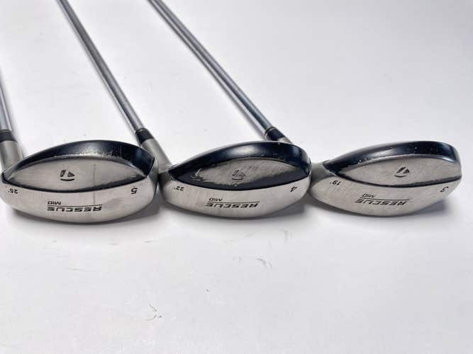 TaylorMade Rescue Mid Hybrid Set 3 4 5 19* 22* 25* Stiff Steel Mens RH