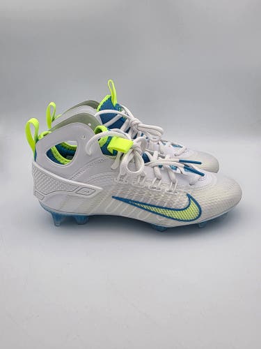 Nike Huarache 9 Elite Mid LAX SE 'Vivid Blue Volt' Lacrosse Cleats Men's Size 7