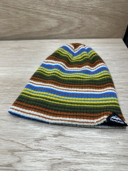 Vintage Rainbow Stripe Winter Beanie Hat Unisex Ski Multicolor