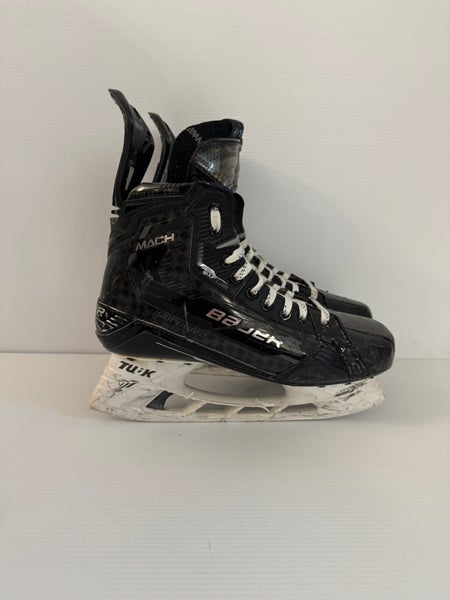 Used Senior Bauer Supreme Mach Pro Stock Hockey Skates Size 7.5 Fit 2