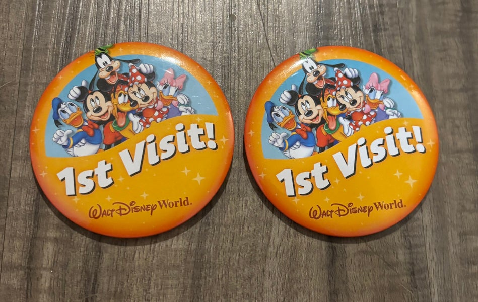 Walt Disney World 1st Visit Button Pins Lot of 2 Brand New