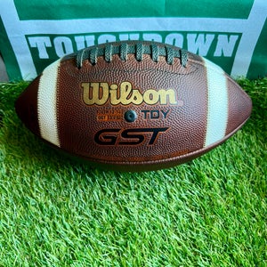Wilson GST Tdy Youth Leather Football, Ages 12-14, Fully Game Prepped