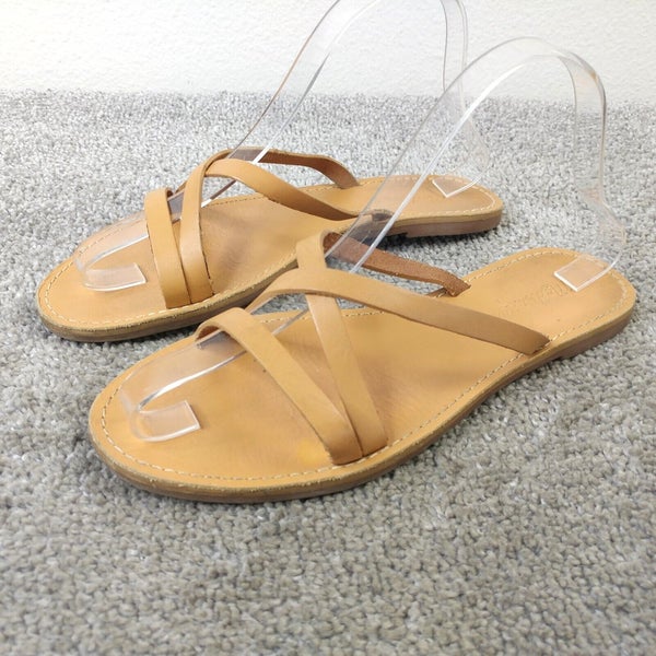 Madewell The Boardwalk Skinny  Strap Sandals Womens Size 8 Shoes Leather Brown