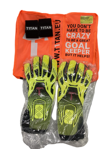 Used T1TAN NREBEL NEON Soccer Goalie Gloves Yellow 9 11613-S000164252