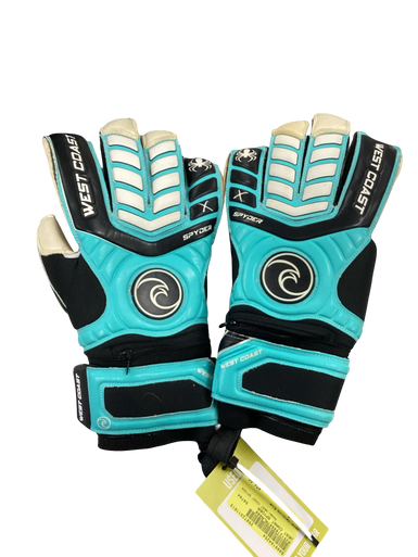 Used WEST COAST SPYDER Soccer Goalie Gloves Carolina Blue 8 11613-S000164254