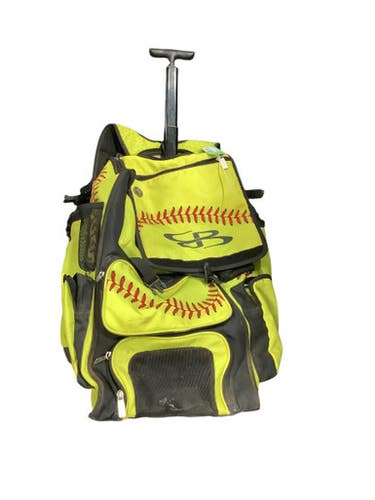 Used BoomBah 2 BAT ROLLING BAG BB/SB Player Wheeled Bag Yellow 11347-S000251717