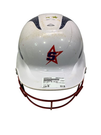 Used All Star BB HELMET Batting Helmet w/Mask White MD 11347-S000251714