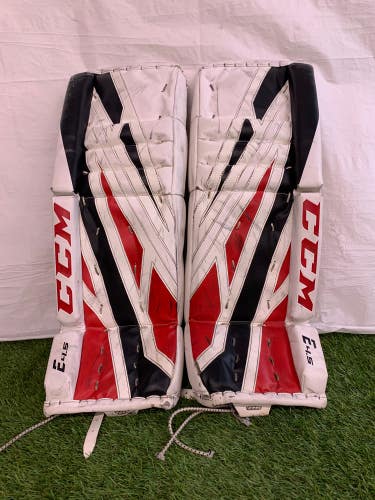 White 26" Junior CCM Extreme Flex E4.5 Goalie Leg Pads (Used)