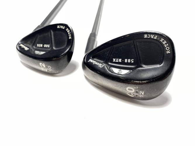 Cleveland 588 RTX 2.0 CB Black Satin Wedge Set 52* 10 | 60* 12 Fujikura Mens RH