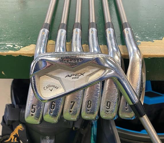 Used RH Callaway Apex Pro 19 Iron Set 4-PW Steelfiber i95 Graphite Regular Flex