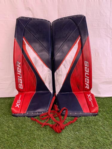 Blue Medium Intermediate Bauer Vapor X5 Pro Goalie Leg Pads (Used)