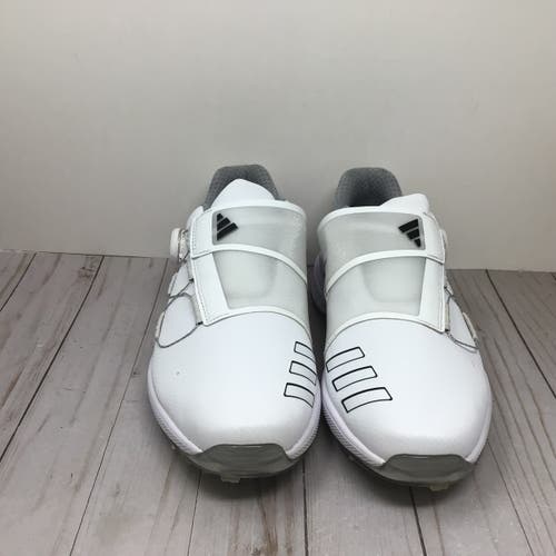 Men's Size 10.0 Adidas LightStrike BOA Tech White Gray Spiked Golf Shoes (Used)