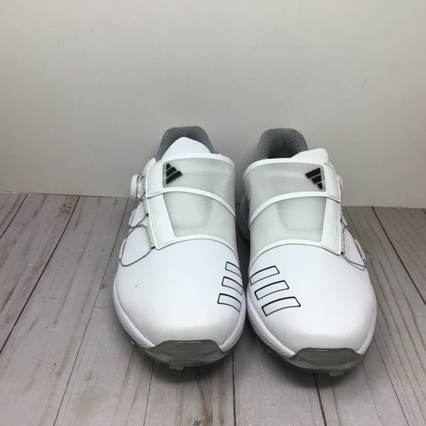 Men's Size 10.0 Adidas LightStrike BOA Tech White Gray Spiked Golf Shoes (Used)
