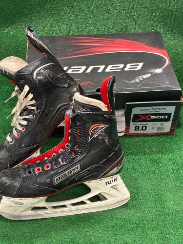 Senior Bauer Vapor X500 Hockey Skates Regular Width 8 (Used)