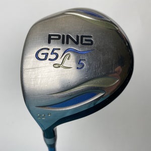 Ping G5 Ladies 5 Fairway Wood 22* ULT50F Ladies Graphite LH Undersize Grip