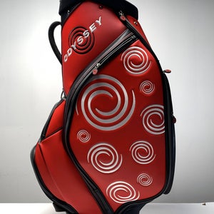 Odyssey Putters Display Staff Bag Red 6-Way Divide Single Strap Golf Bag NEW