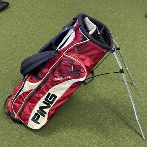 Ping 4 Under Carry Stand Golf Bag Dual Straps Red/White