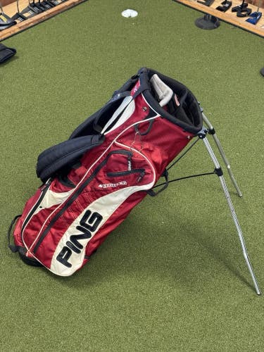 Ping 4 Under Carry Stand Golf Bag Dual Straps Red/White