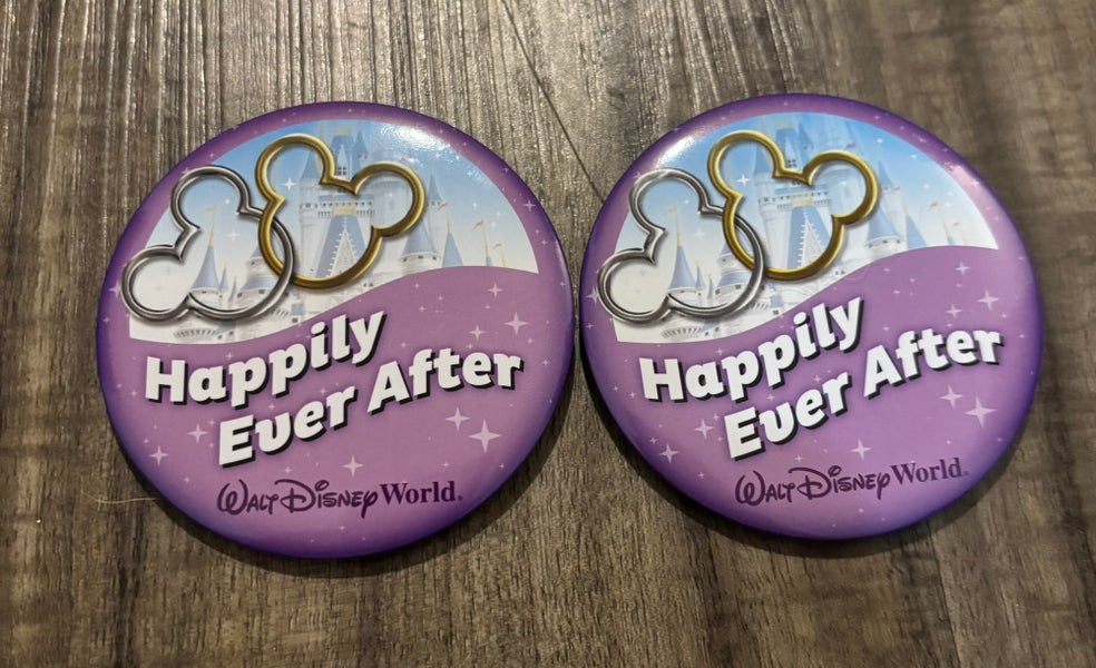 Walt Disney World Happily Ever After Button Pins Lot of 2 Brand New