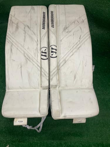 White 32" Intermediate Warrior Ritual G6 E+ Goalie Leg Pads (Used)