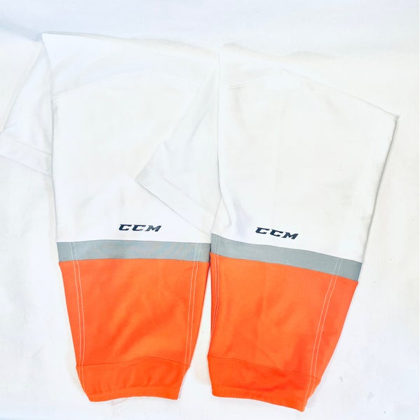 New XL+ CCM Edge Pro Stock Socks - White/Orange