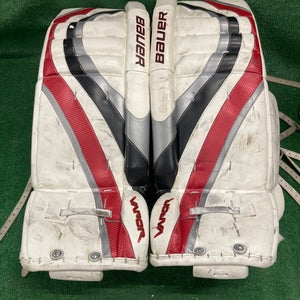 White 33" Senior Bauer Vapor X60 Goalie Leg Pads (Used)
