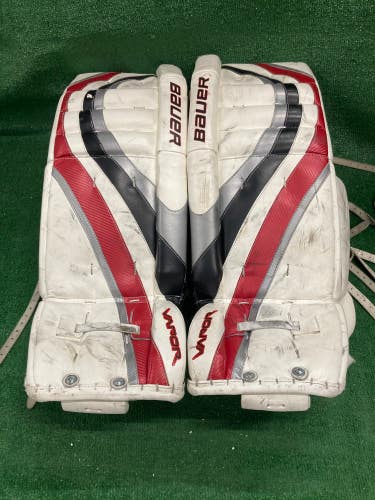 White 33" Senior Bauer Vapor X60 Goalie Leg Pads (Used)
