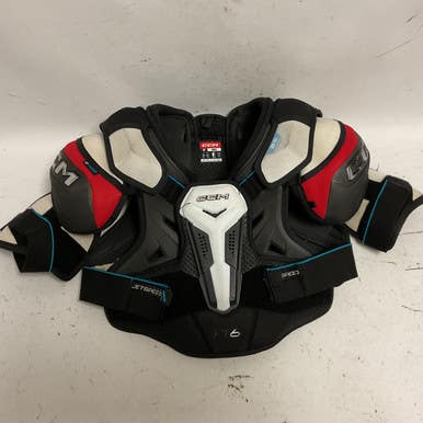 Used CCM JETSPEED FT6 Senior Shoulder Pads Black And White SM 11855-S000188400