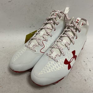 Used Under Armour Nitro Select 3091995-106 Adult FB Cleats White And Red Senior 12 11855-S000188387