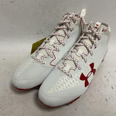 Used Under Armour Nitro Select 3091995-106 Adult FB Cleats White And Red Senior 12 11855-S000188387