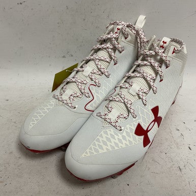 Used Under Armour Nitro Select 3091995-106 Adult FB Cleats White And Red Senior 12 11855-S000188387