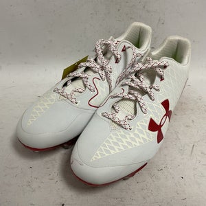 Used Under Armour Nitro Select 3019998-106 Adult FB Cleats White And Red Senior 13 11855-S000188386
