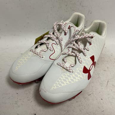 Used Under Armour Nitro Select 3019998-106 Adult FB Cleats White And Red Senior 13 11855-S000188386