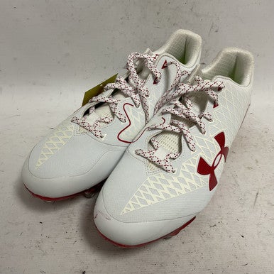 Used Under Armour Nitro Select 3019998-106 Adult FB Cleats White And Red Senior 13 11855-S000188386