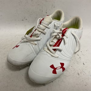 Used Under Armour Nitro 3021067-109 Adult FB Cleats White And Red Senior 11.5 11855-S000188381