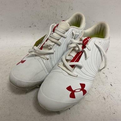 Used Under Armour Nitro 3021067-109 Adult FB Cleats White And Red Senior 11.5 11855-S000188381