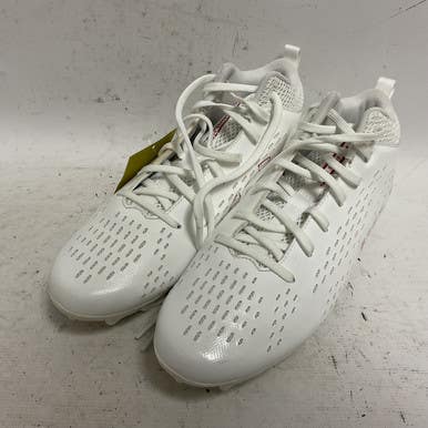 Used Under Armour Spotlight 3026771-119 Adult FB Cleats White And Red Senior 10 11855-S000188379
