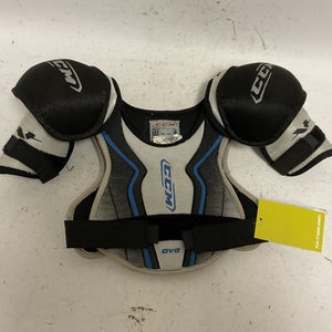 Used CCM OVE Youth Shoulder Pads Black And Carolina Blue MD 11855-S000188376